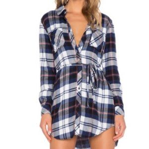 RAILS Nadine Plaid Button Down Shirt Dress Small
